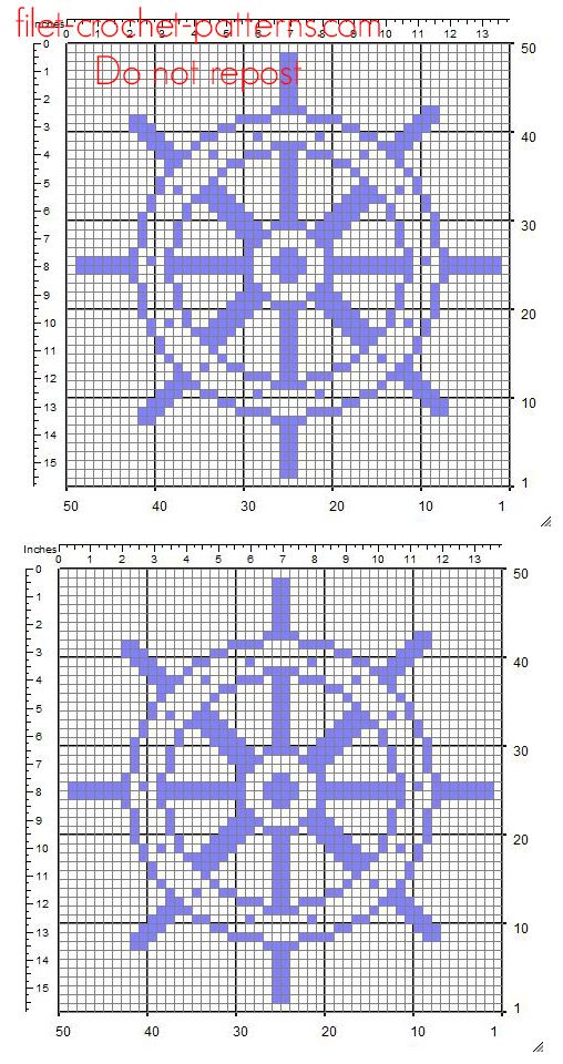 A rudder free simple crochet filet pattern insert