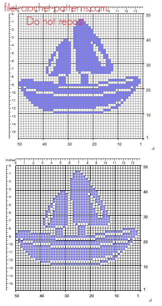 A small ship free crochet filet insert pattern download