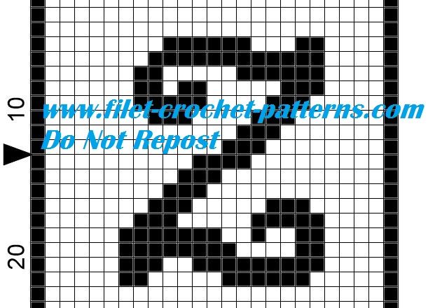 Alphabet letter Z filet crochet pattern