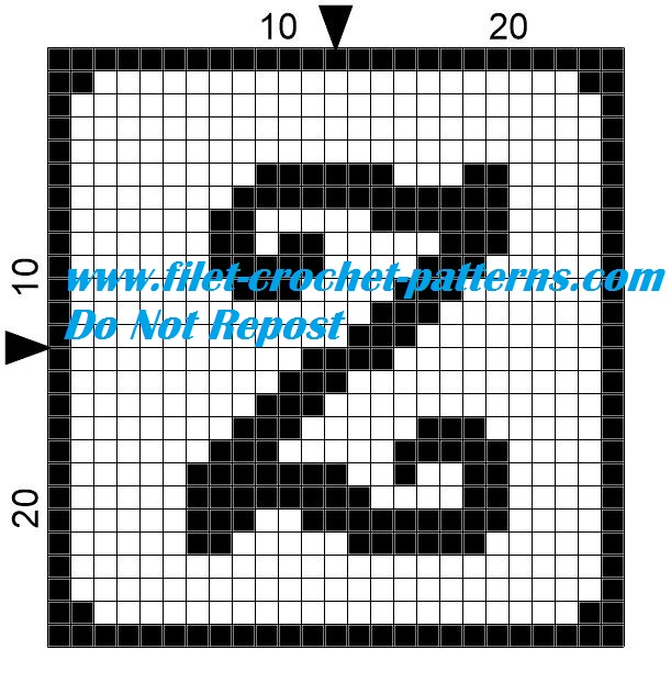 Alphabet letter Z filet crochet pattern