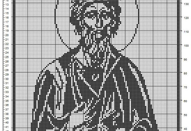 Andrew the Apostle Saint Andrew free crochet filet pattern