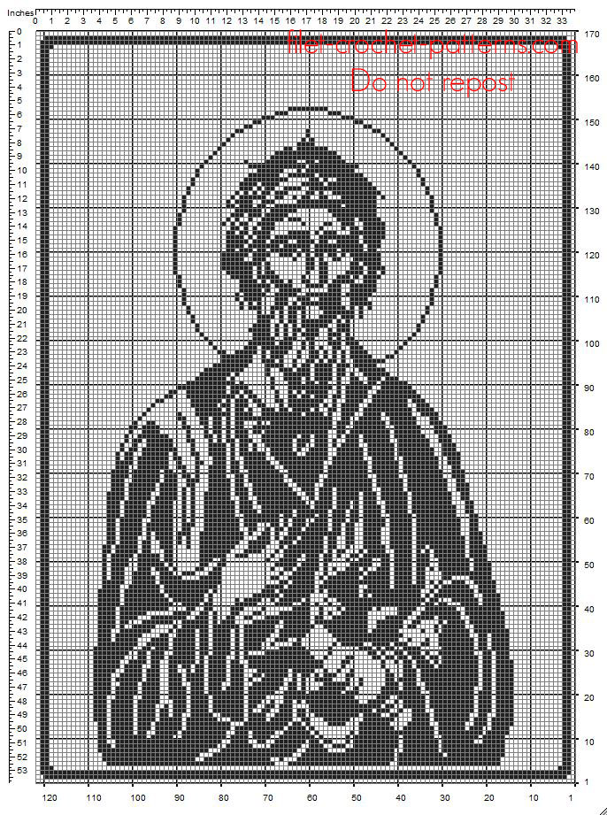 Andrew the Apostle Saint Andrew free crochet filet pattern