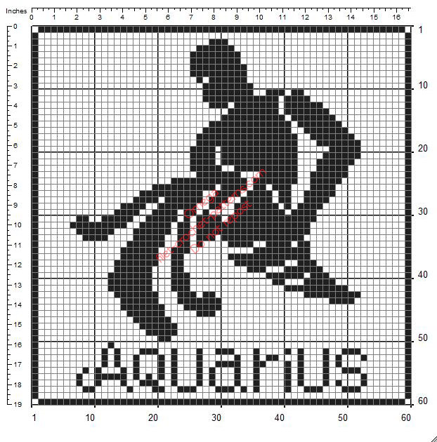 Aquarius free crochet filet Zodiac Signs patterns