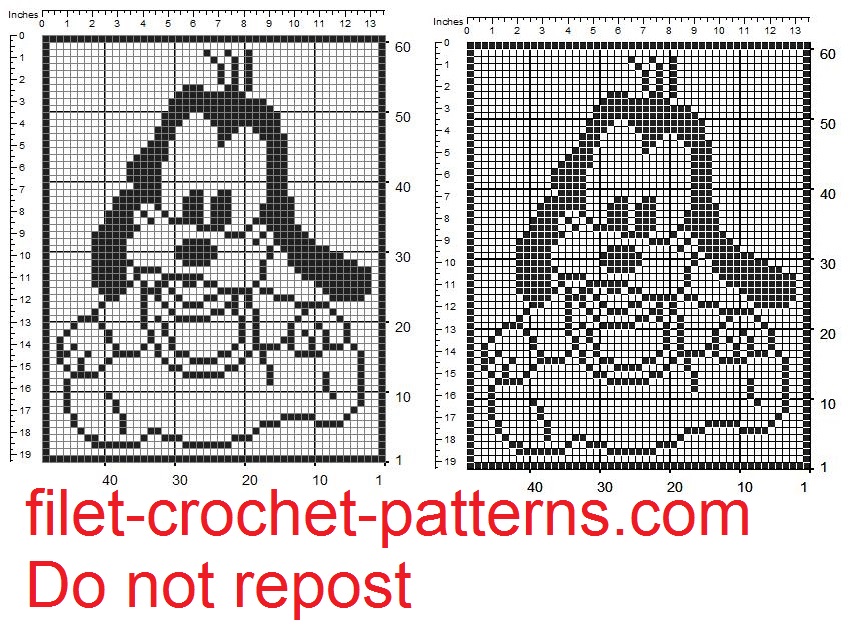 Baby Goofy free filet crochet pattern