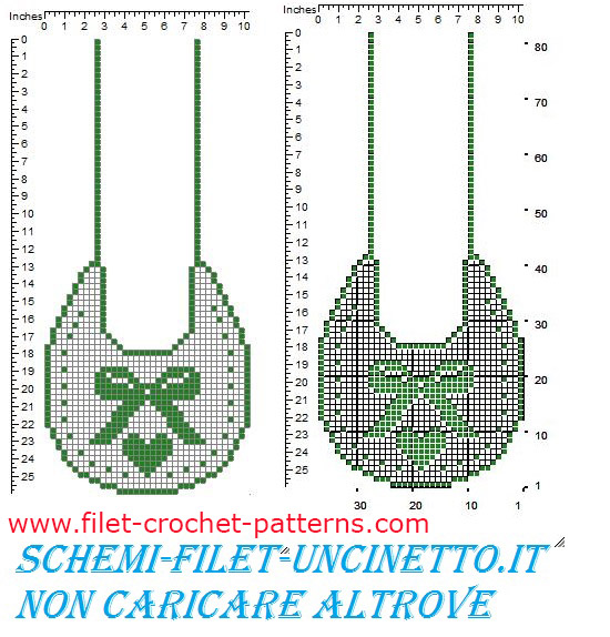 Baby bib bow and heart big free filet crochet pattern