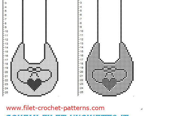 Baby bib heart and bow free filet crochet pattern