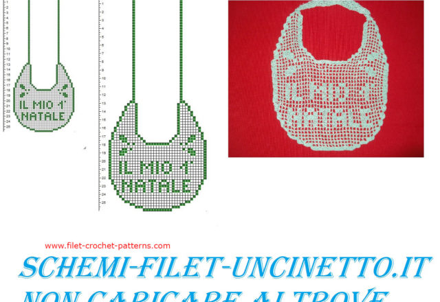 Baby bib my first Christmas free filet crochet pattern