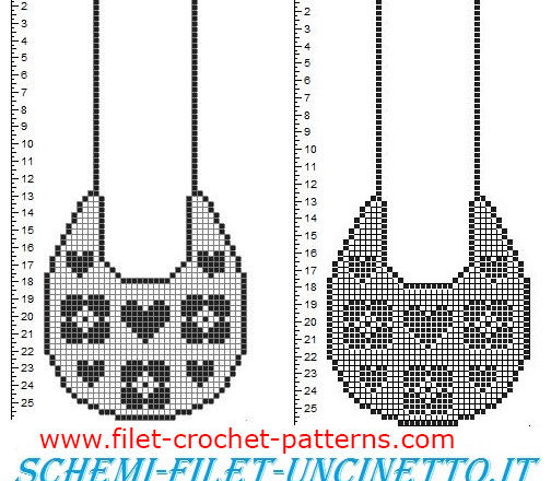 Baby bib small hearts and flowers free filet crochet pattern