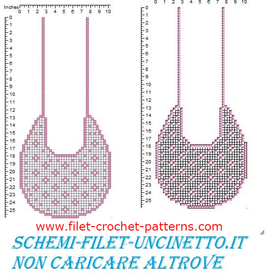 Baby bib with small flowers free filet crochet pattern