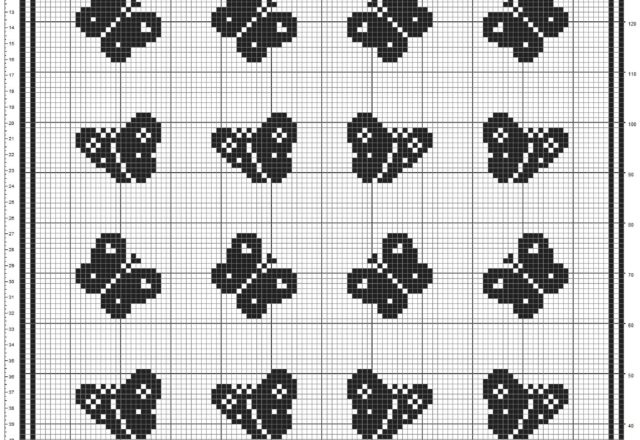 Baby blanket flight of butterflies filet crochet pattern (2)
