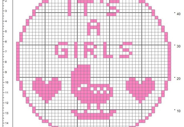 Birth bow it is a girl filet crochet pattern