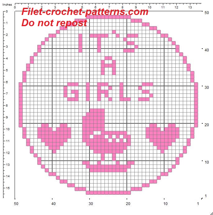 Birth bow it is a girl filet crochet pattern