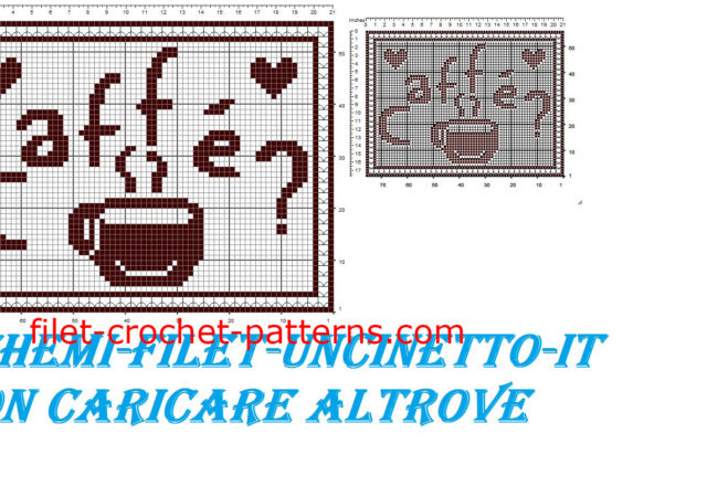 Breakfast placemat coffee free filet crochet pattern