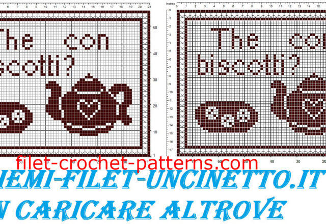 Breakfast placemat tea with biscuits free filet crochet pattern