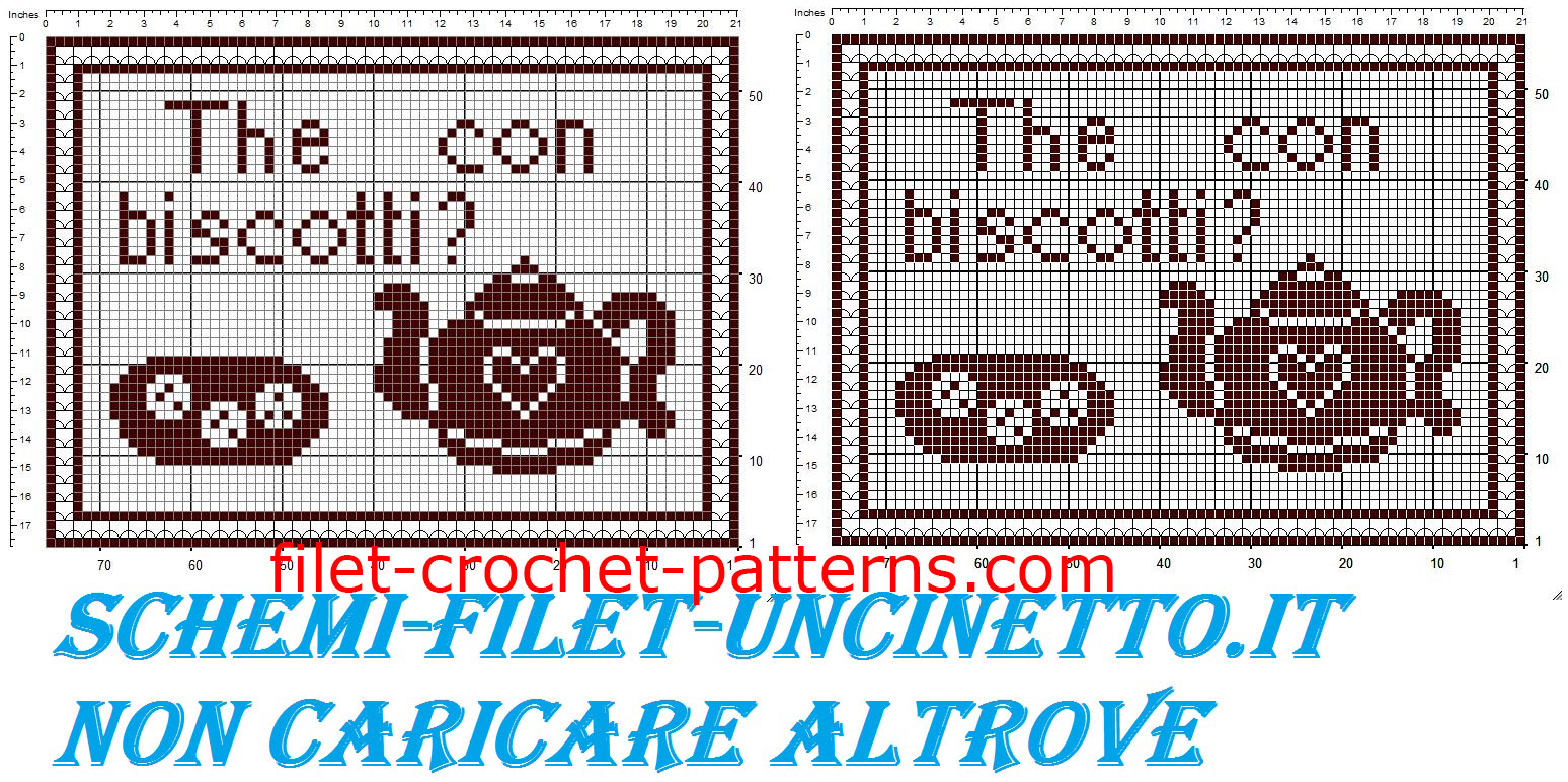 Breakfast placemat tea with biscuits free filet crochet pattern