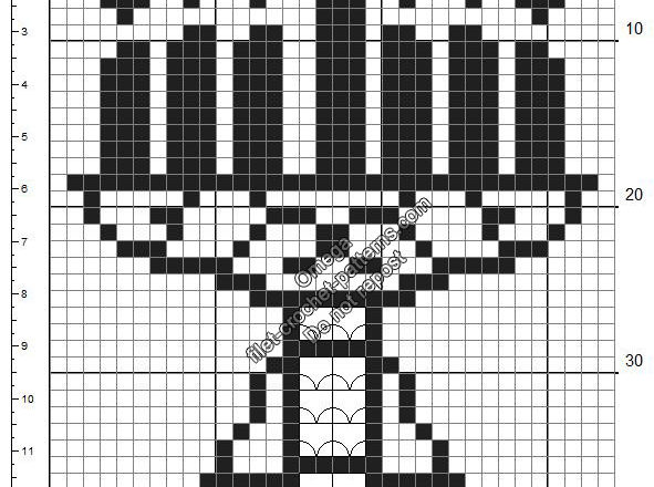 Candelabrum free religious crochet filet pattern insert 36x47
