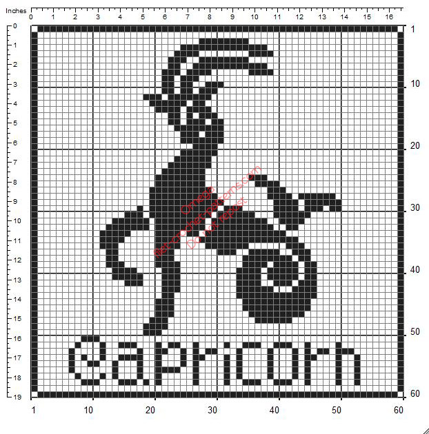 Capricorn free crochet filet Zodiac Signs patterns
