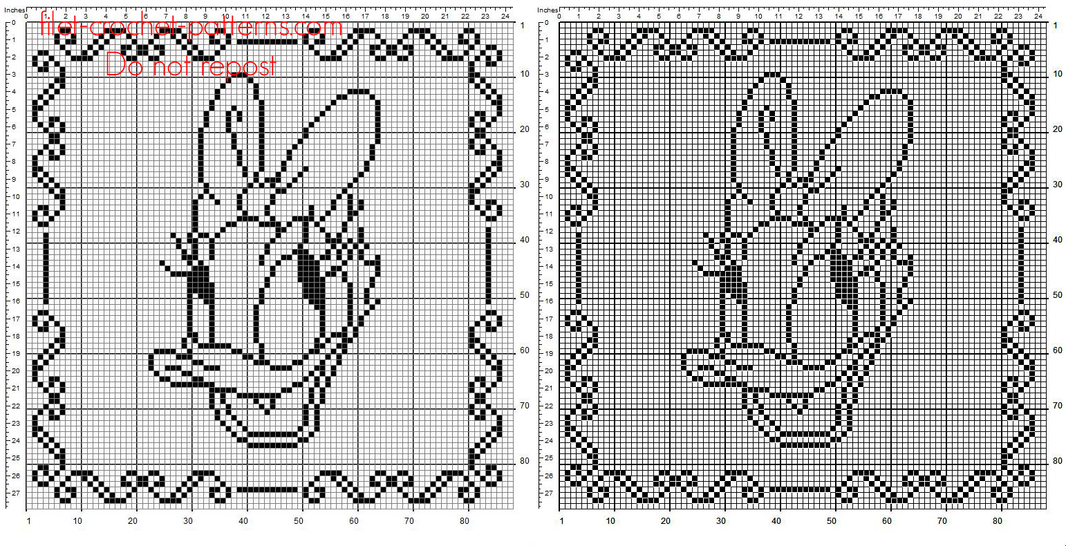 Children baby pillow crochet filet with Disney Daisy Duck face free pattern download