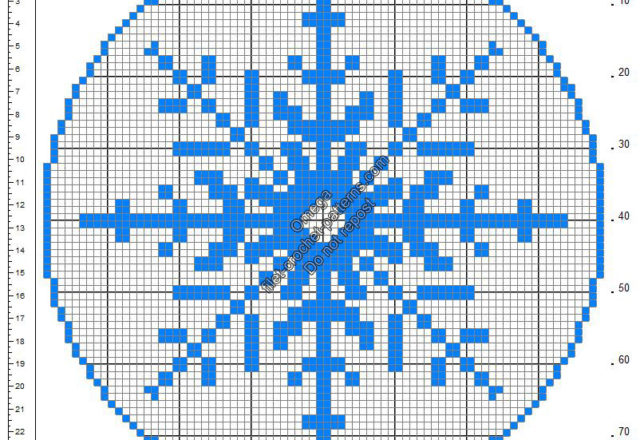 Christmas snowflake round doily free crochet filet patterns 78x78