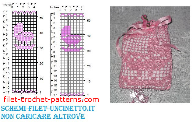 Cradle crib favor bag free filet crochet pattern