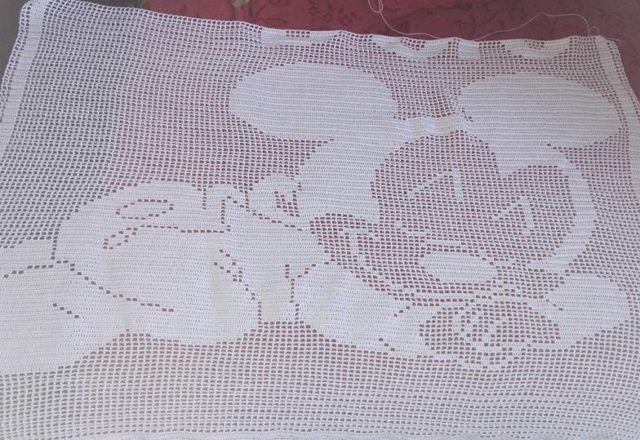 Crochet filet baby blanket Sweet Dreams Mickey Facebook Fan Gabriella Montebruno (1)