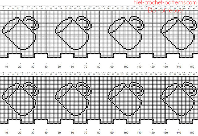 Crochet filet border with mugs kitchen vurtains idea