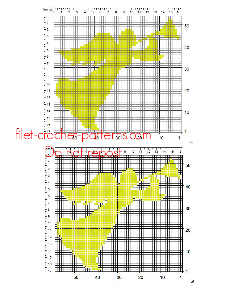 Crochet filet free pattern flying Angel playing the trumpet free download