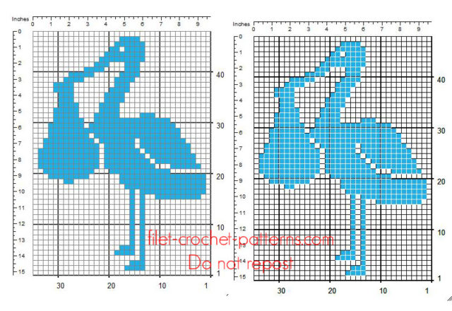 Crochet filet insert pattern stork delivering male baby