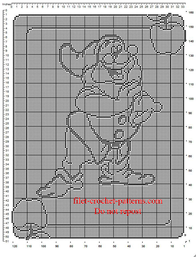 Crochet filet pattern baby blanket with Doc Dwarf Snow White and The Seven Dwarfs
