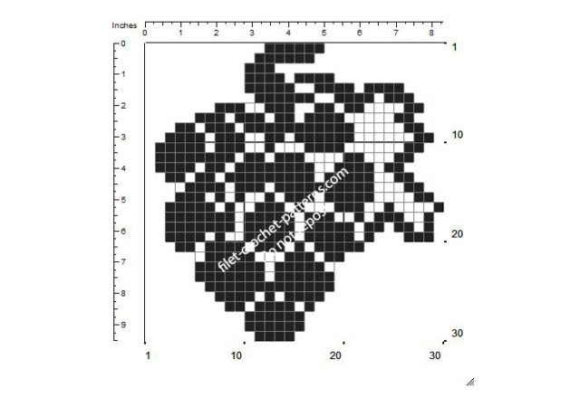 Crochet filet potholders grapes shape free pattern