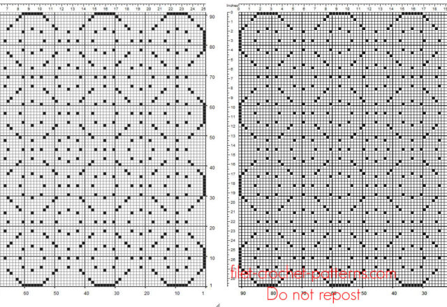 Crochet filet square doily 91 x 91 free geometric pattern