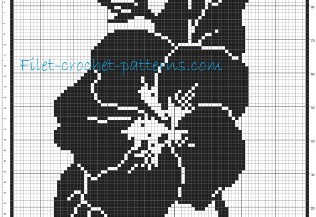 Curtain big flower filet crochet pattern