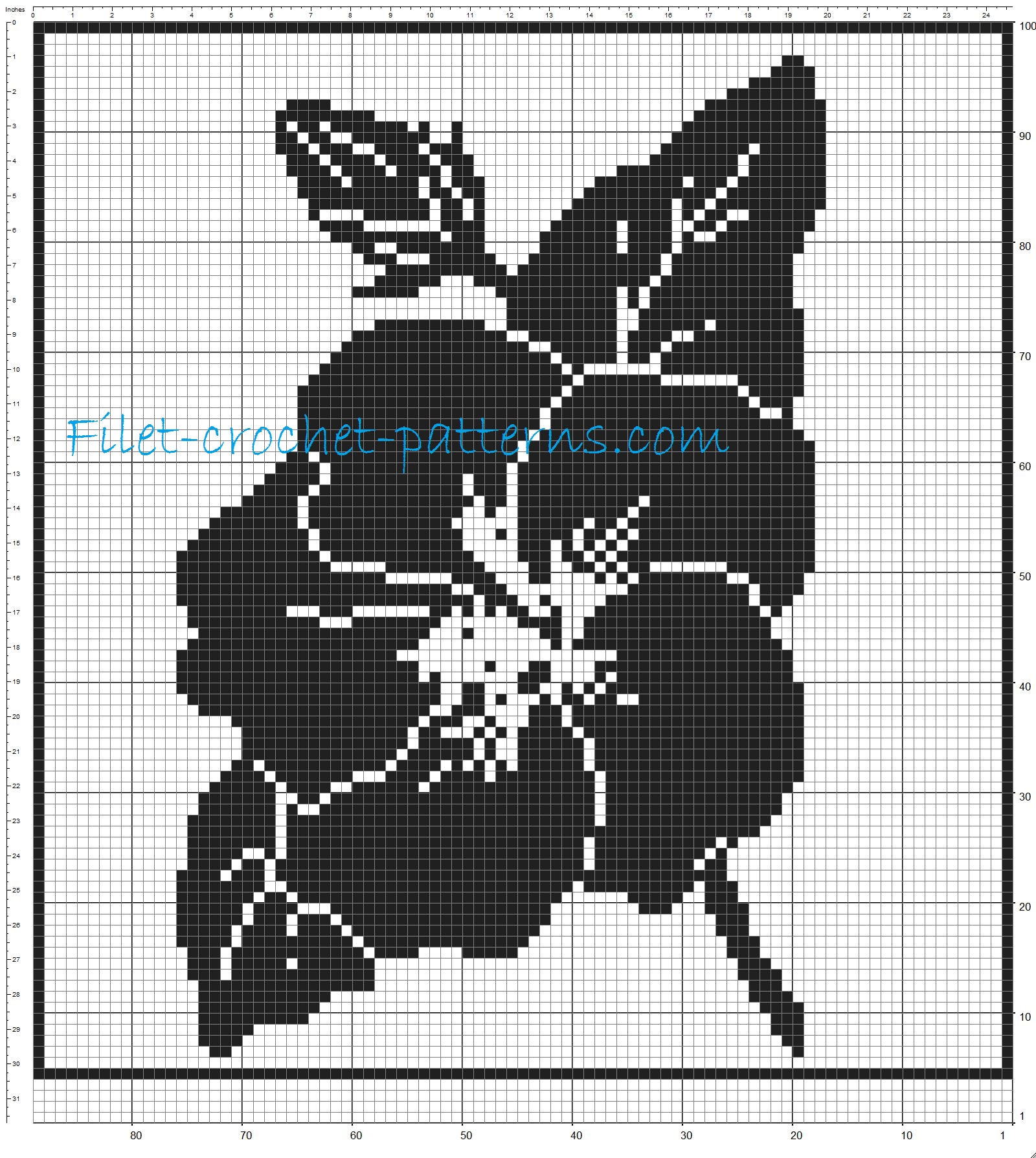 Curtain big flower filet crochet pattern