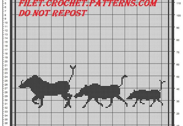 Curtain boars filet crochet pattern