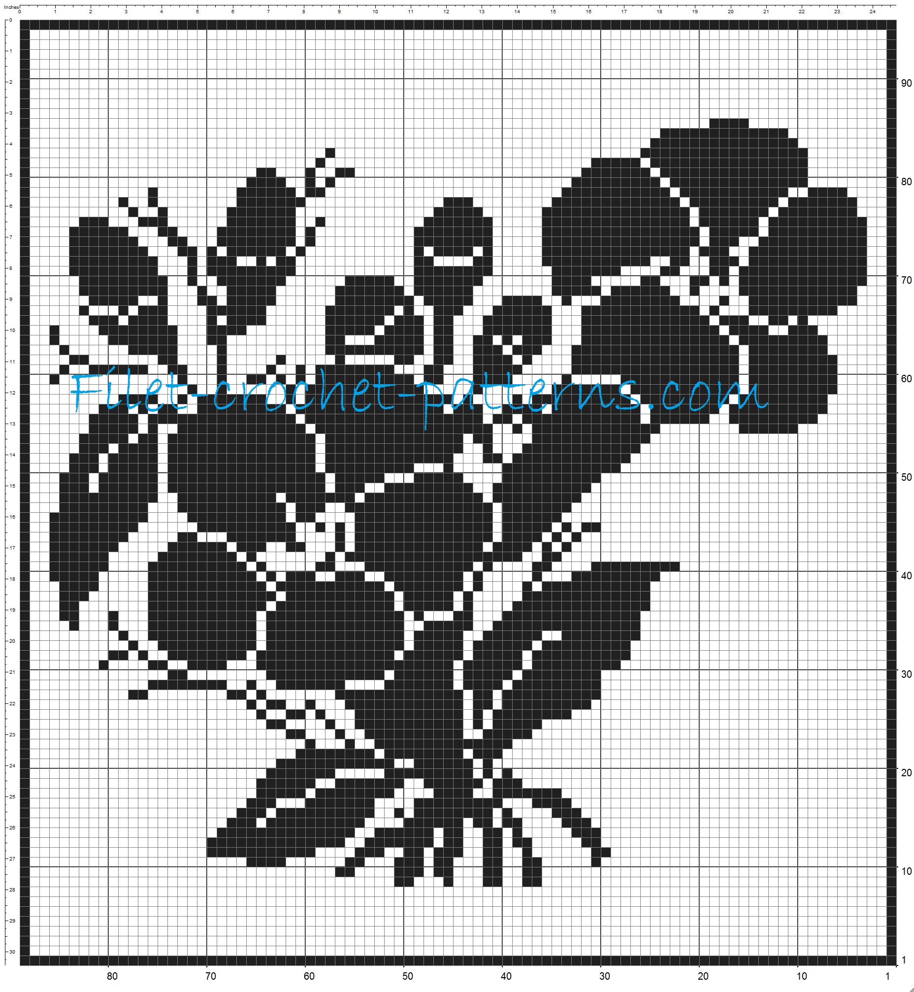 Curtain gentians filet crochet pattern