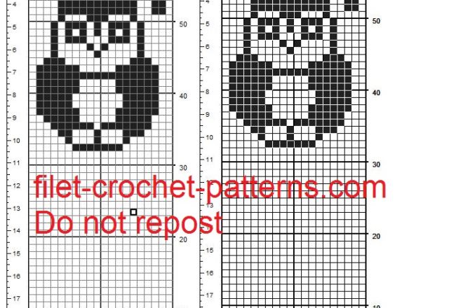 Favor bag with owl free filet crochet pattern