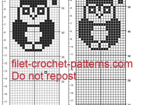 Favor bag with owl free filet crochet pattern