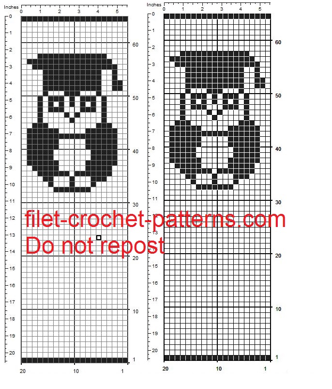 Favor bag with owl free filet crochet pattern