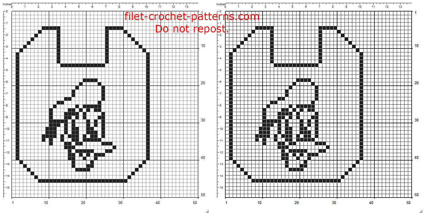 Filet crochet baby bib with Disney Donald Duck free pattern download