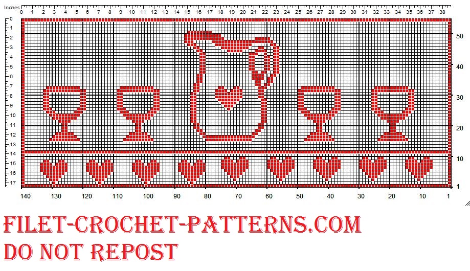 Filet crochet border jug and glasses