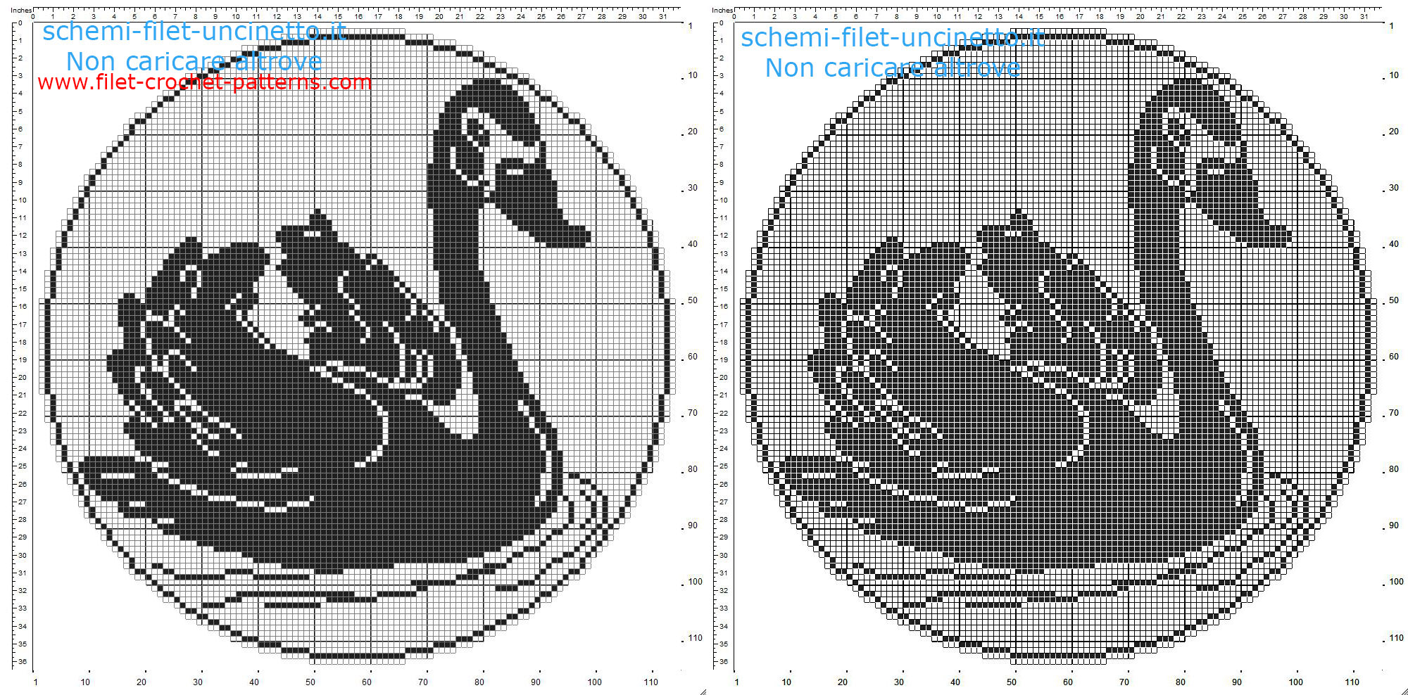 Filet crochet doily with a swan in the lake free pattern download 115 squares