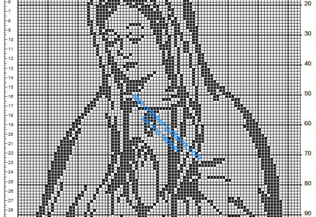 Free crochet filet pattern Virgin Mary 84 x 99 squares