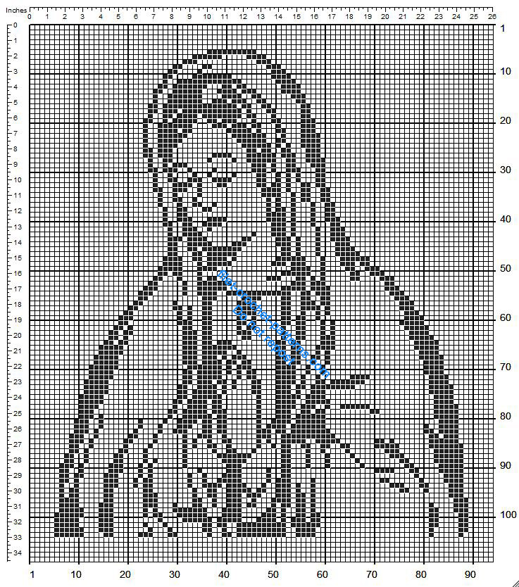 Free crochet filet pattern Virgin Mary 84 x 99 squares