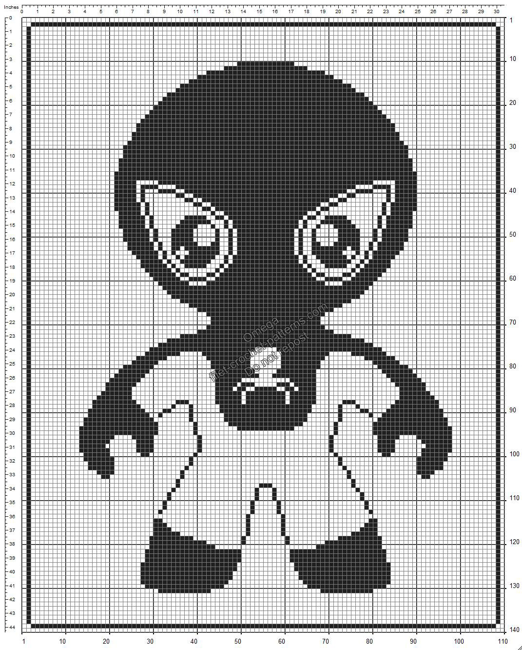 Free crochet filet pattern baby blanket with Baby Spiderman Superhero 108x138