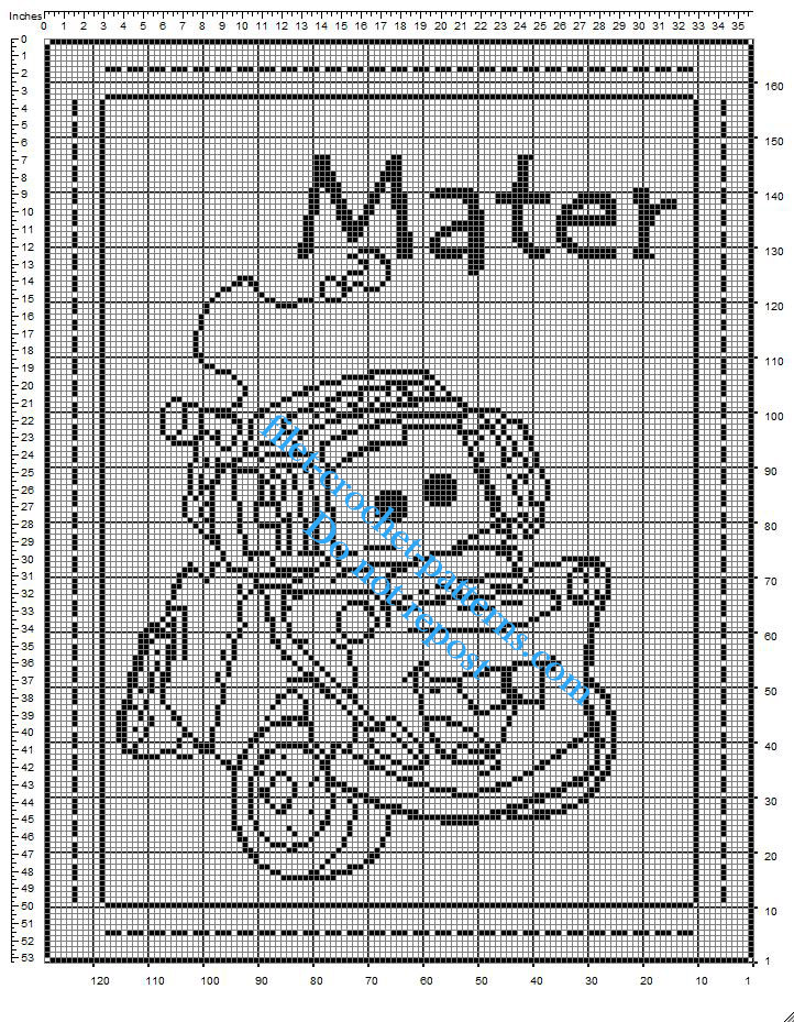 Free crochet filet pattern baby blanket with Disney Cars Mater