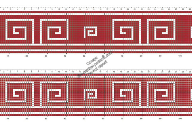 Free crochet filet pattern greek bordeaux border height 22 squares