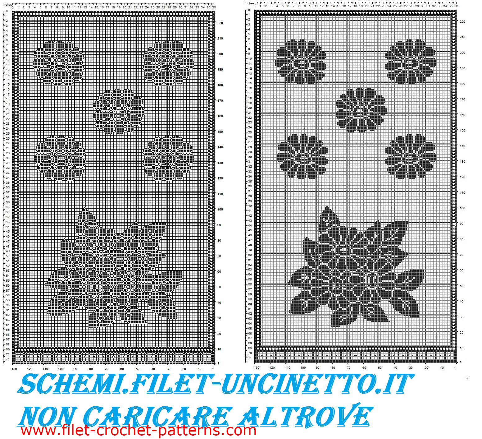 Free filet corchet pattern curtains with sunflowers