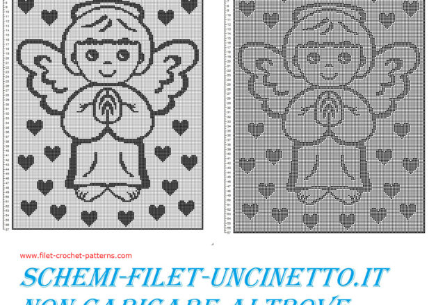 Free filet crochet baby blanket with angel