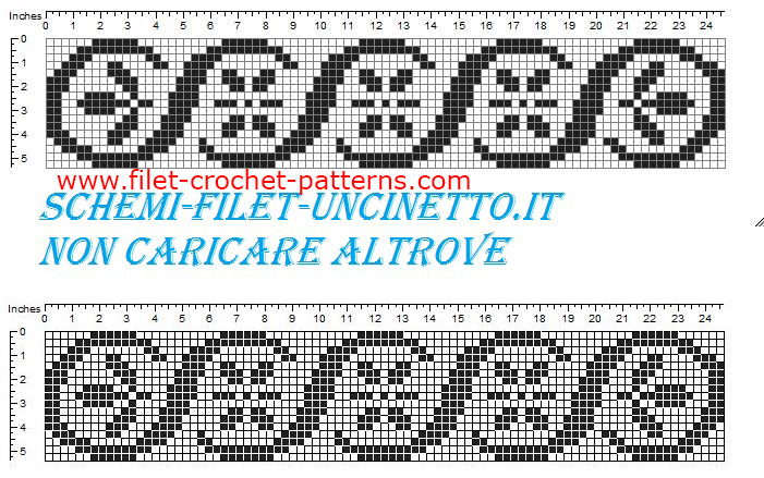 Free filet crochet border with weaves and small flowers free download