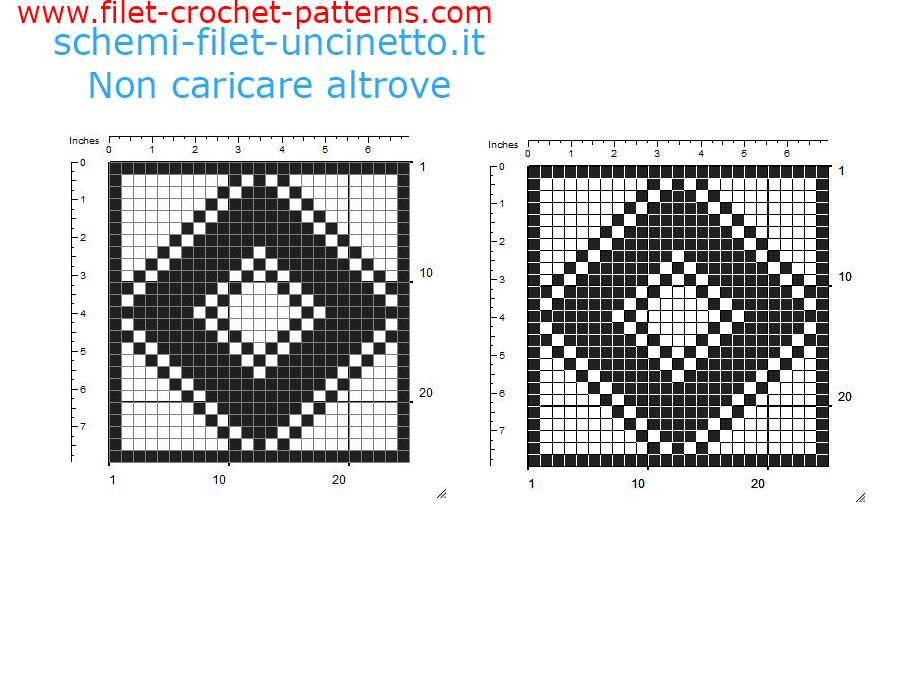 Free filet crochet coaster diamond rhombus shaped free download 25 squares